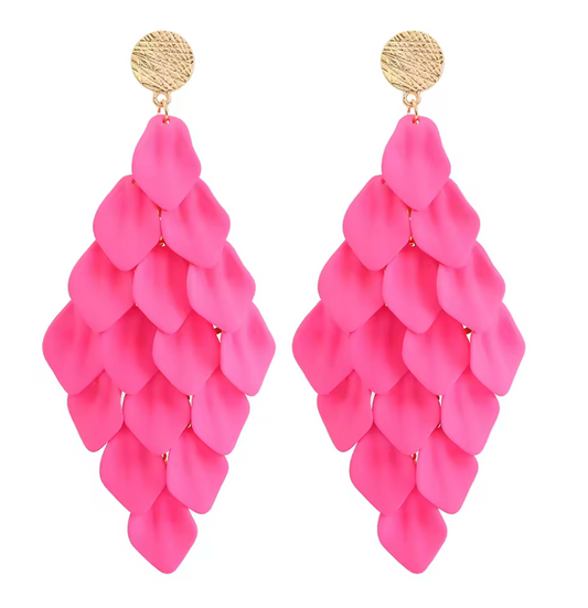 Petal Shaped Chandelier Earrings
